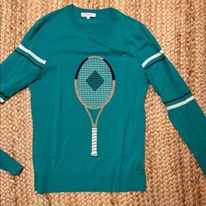Chinti & Parker Teal Tennis Sweater